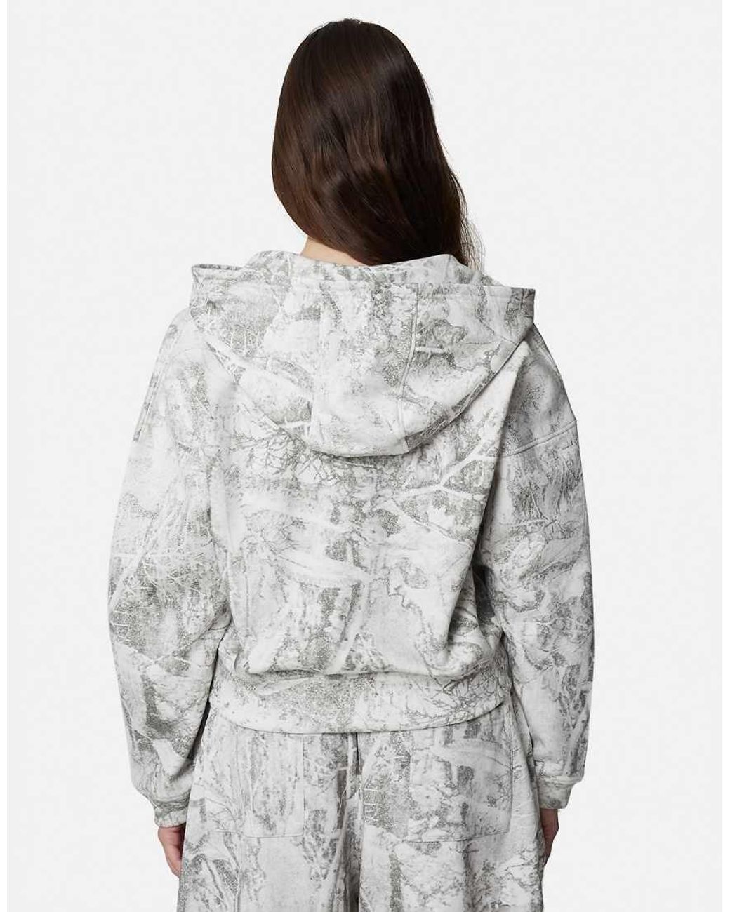 Good For Nothing Gray Baggy Camo Zip Hoodie With Embroidered Logo