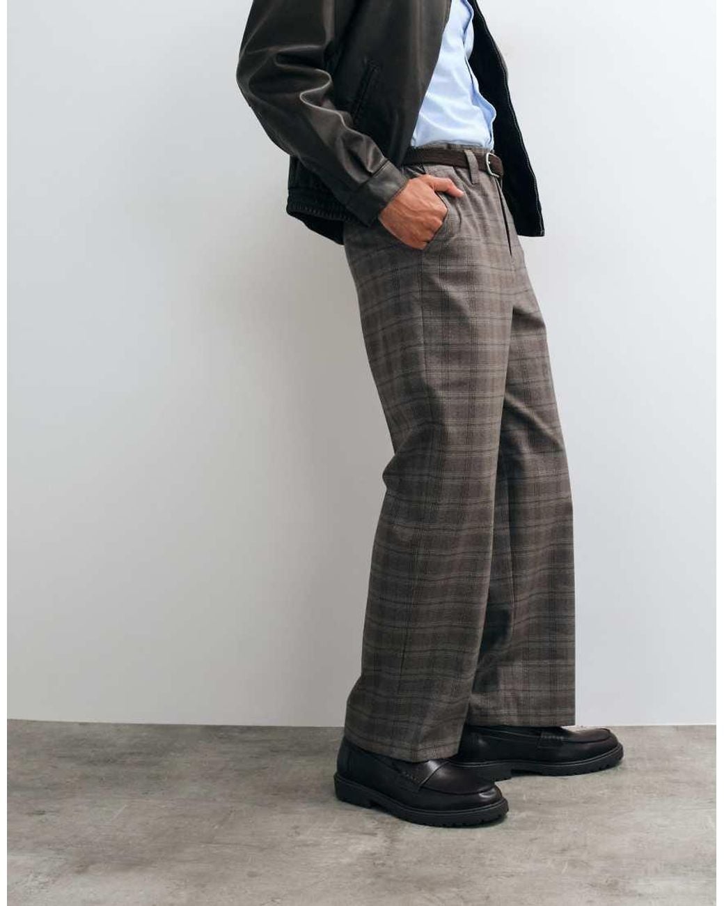 ASOS Brown Tailored Wide Leg Trouser for men