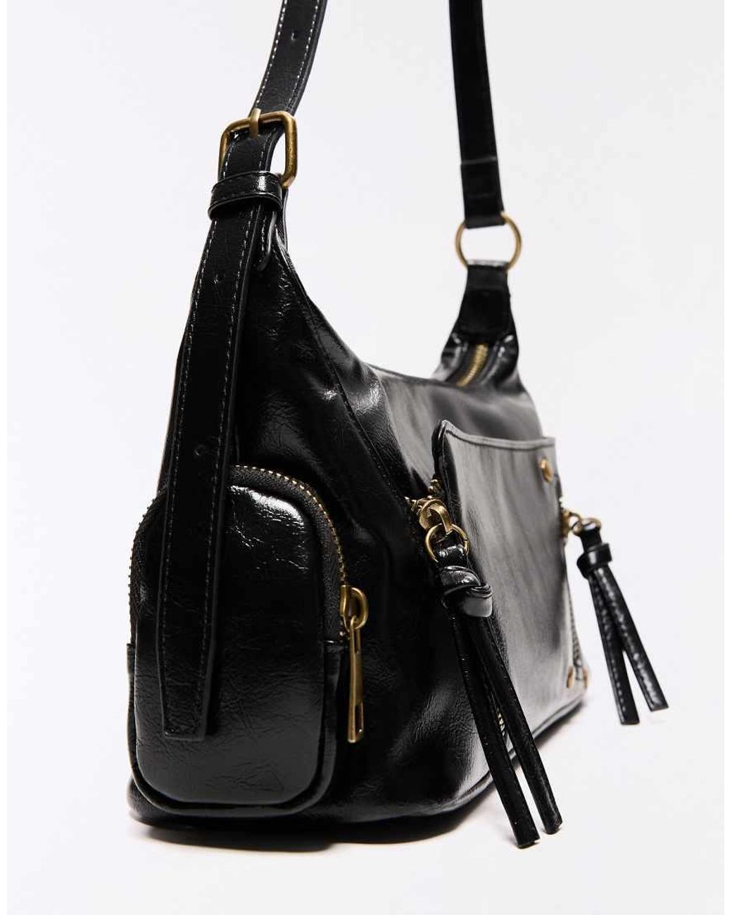 Bershka Black Mini Zip Bag
