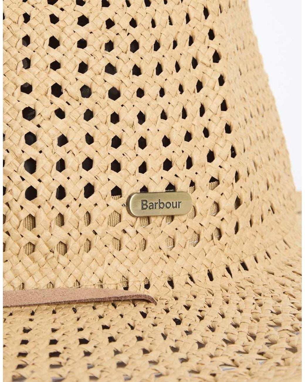 Barbour Natural Gabby Lightweight Fedora Hat With Chin Strap