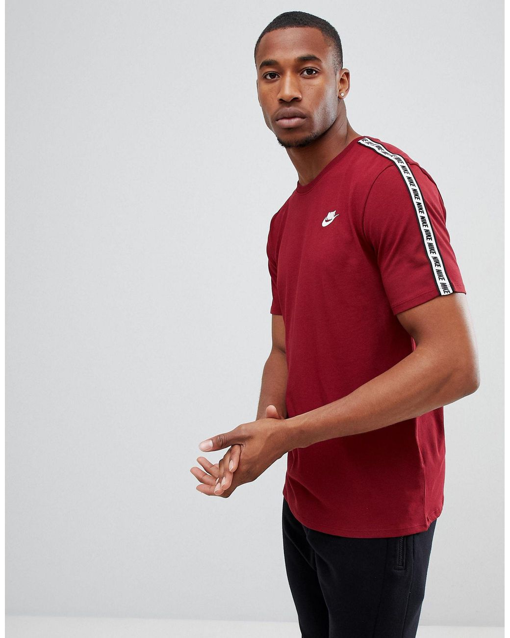 T-shirt avec bandes logo - AR4915-677 Nike pour homme en coloris Rouge |  Lyst