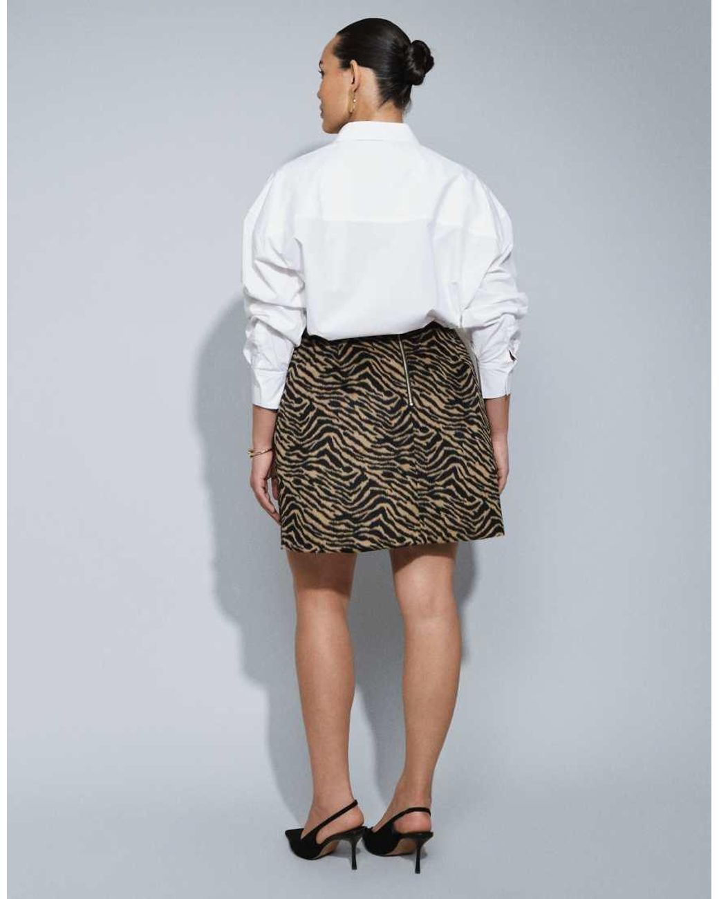 ASOS Gray Asos Design Curve Mini Skirt