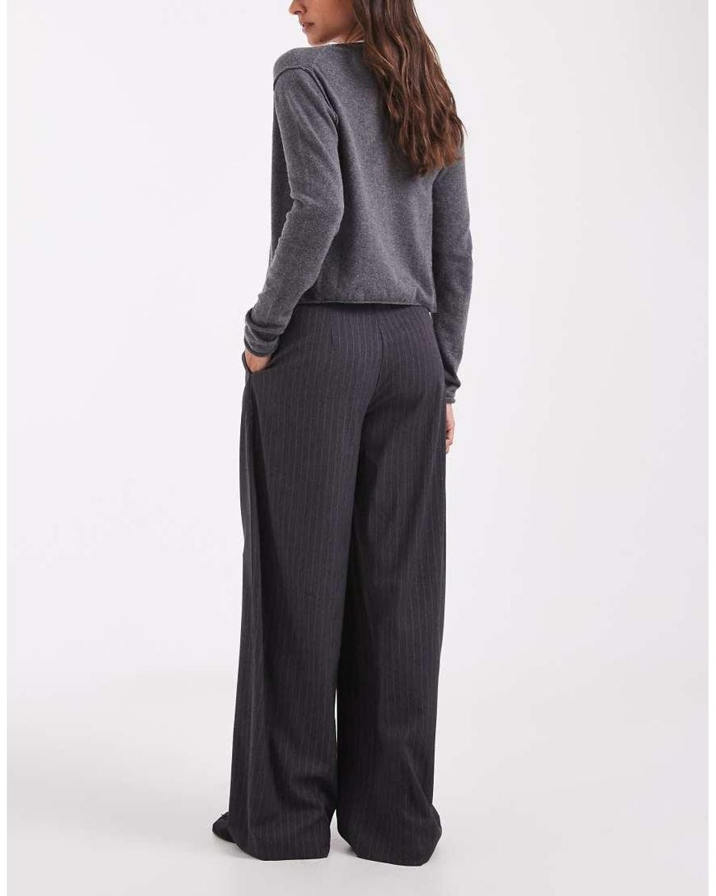ASOS Blue Tailored Corset Waist Barrel Trousers