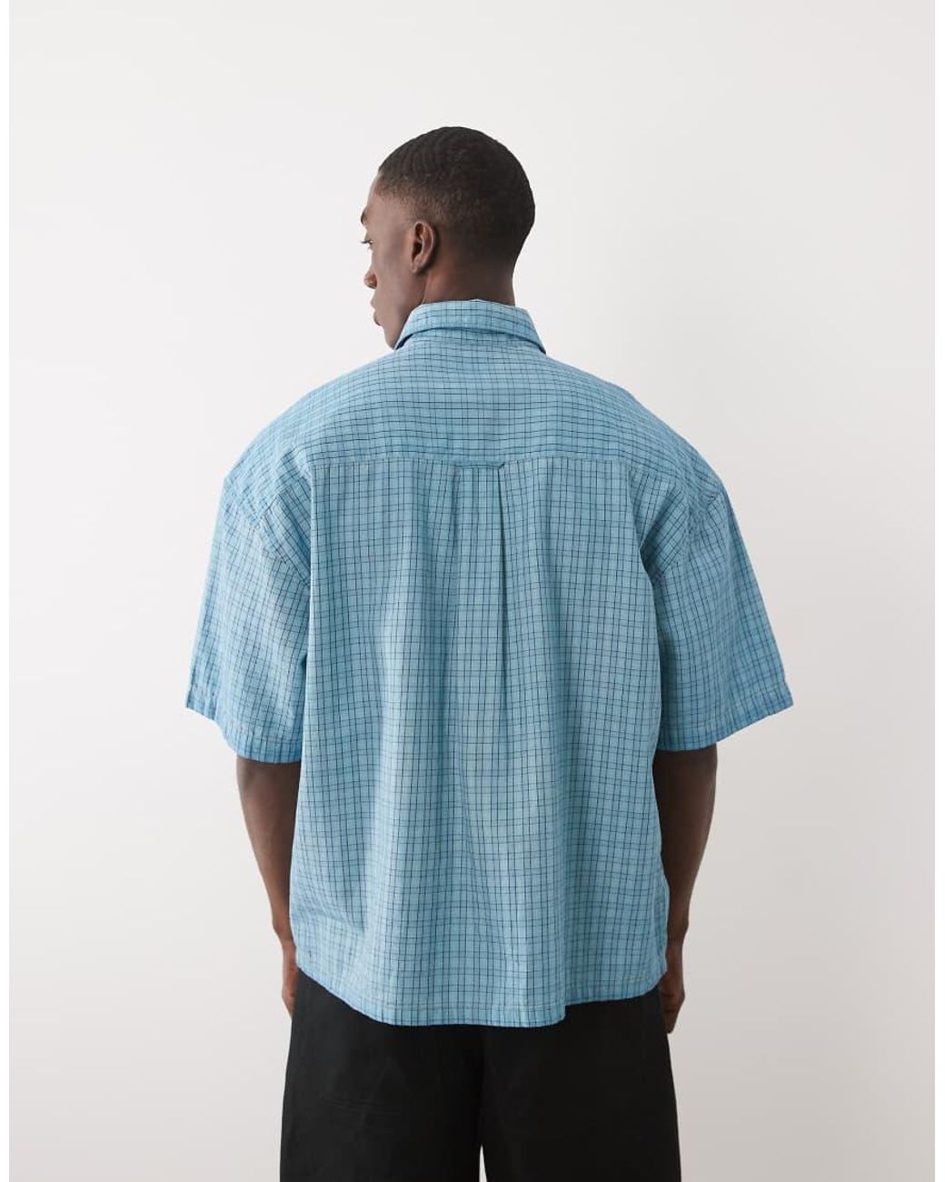 Jack & Jones Blue Overdye Plaid Shirt for men