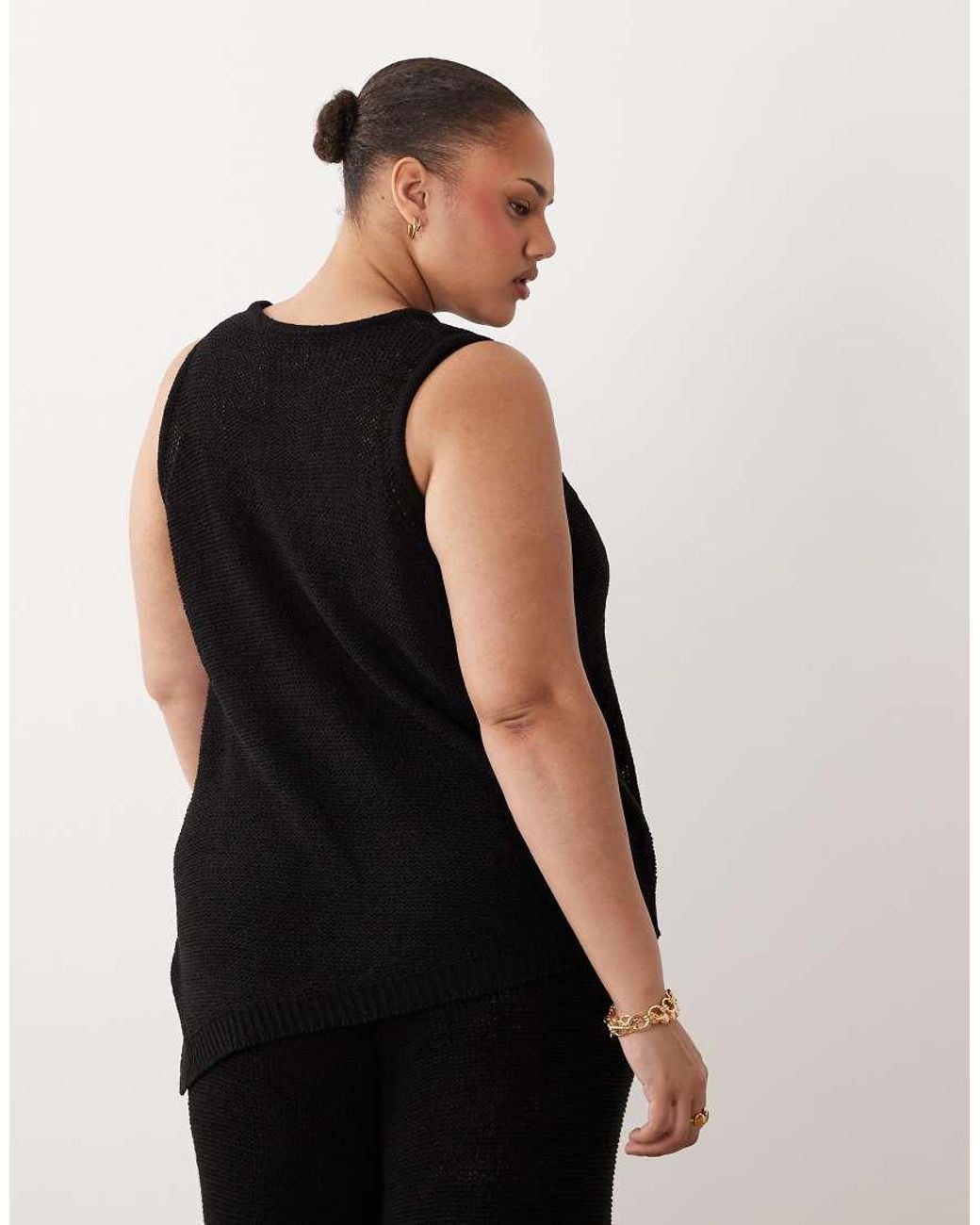 ASOS Black Asos Design Curve Tape A-line Cami Co-ord