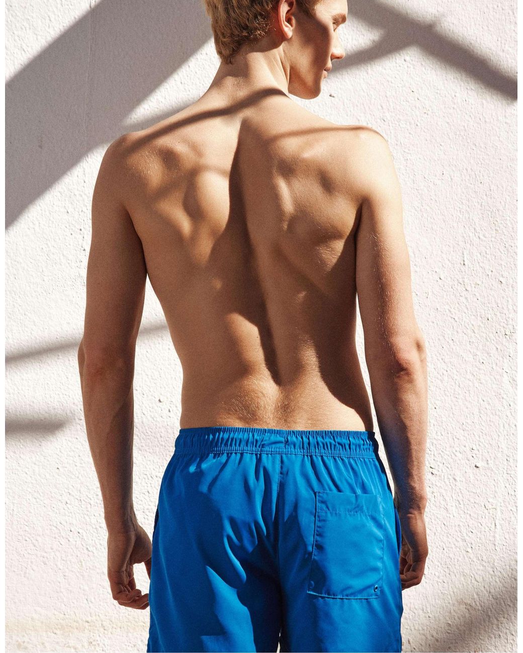 Pull&Bear – basic-badehose in Blue für Herren