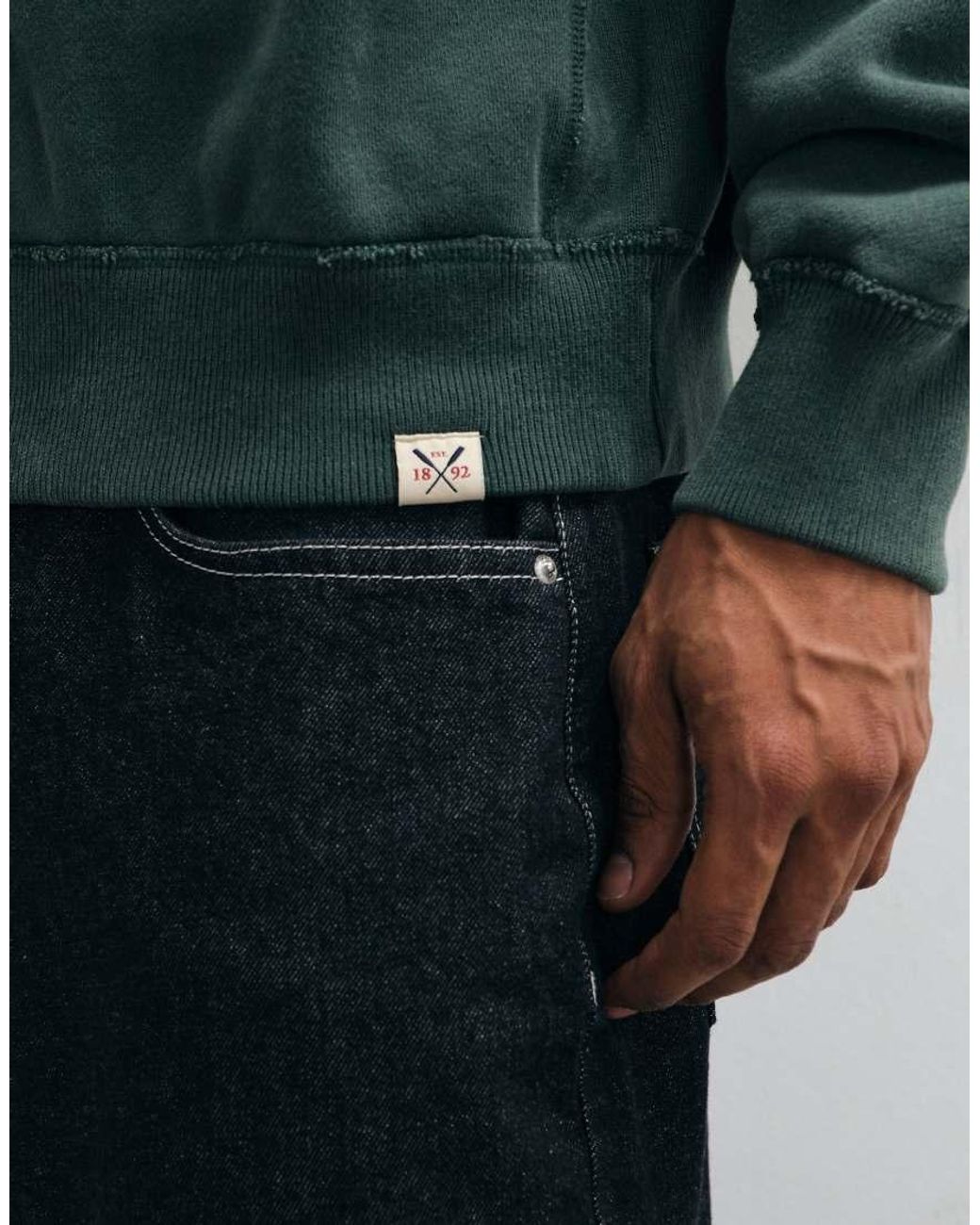 Abercrombie & Fitch Green Essential Crew Neck Sweatshirt for men