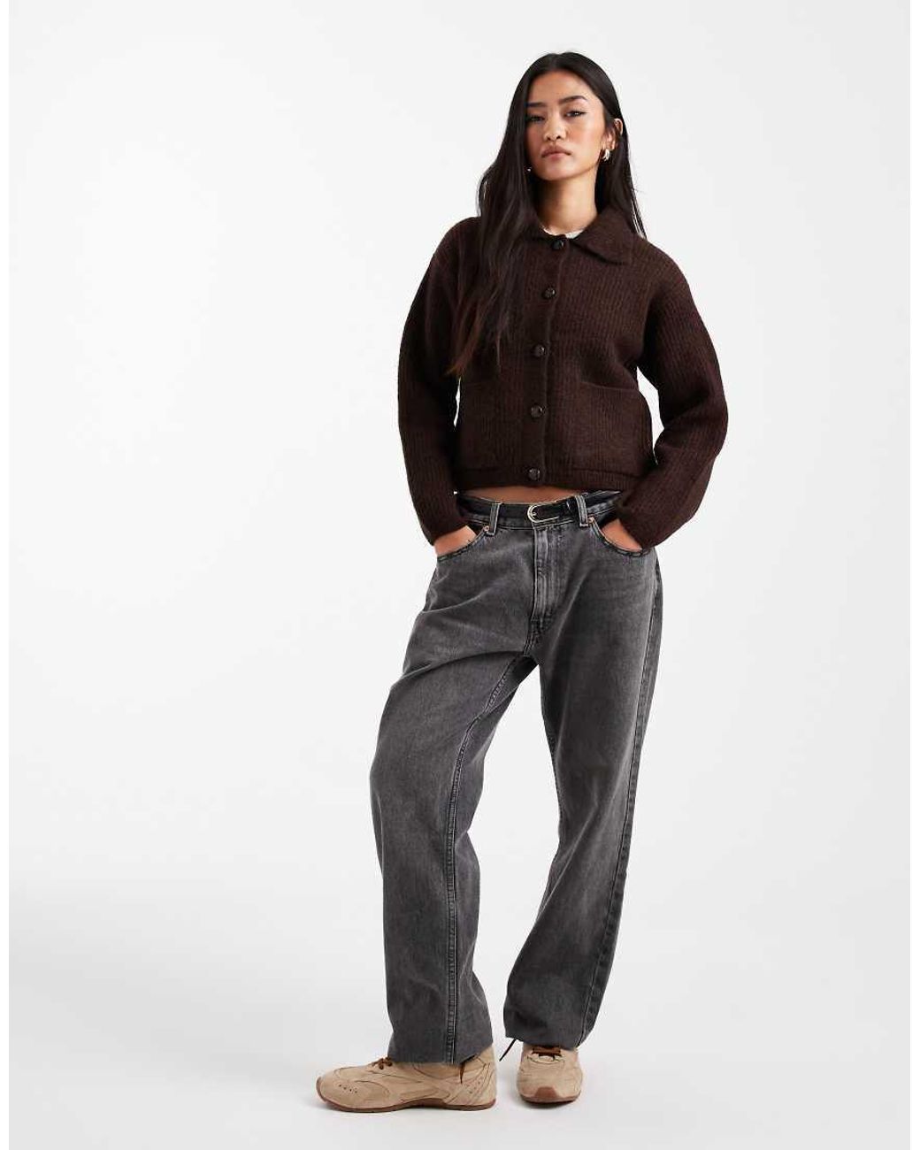 New Look Brown Collar Button Through Cardigan