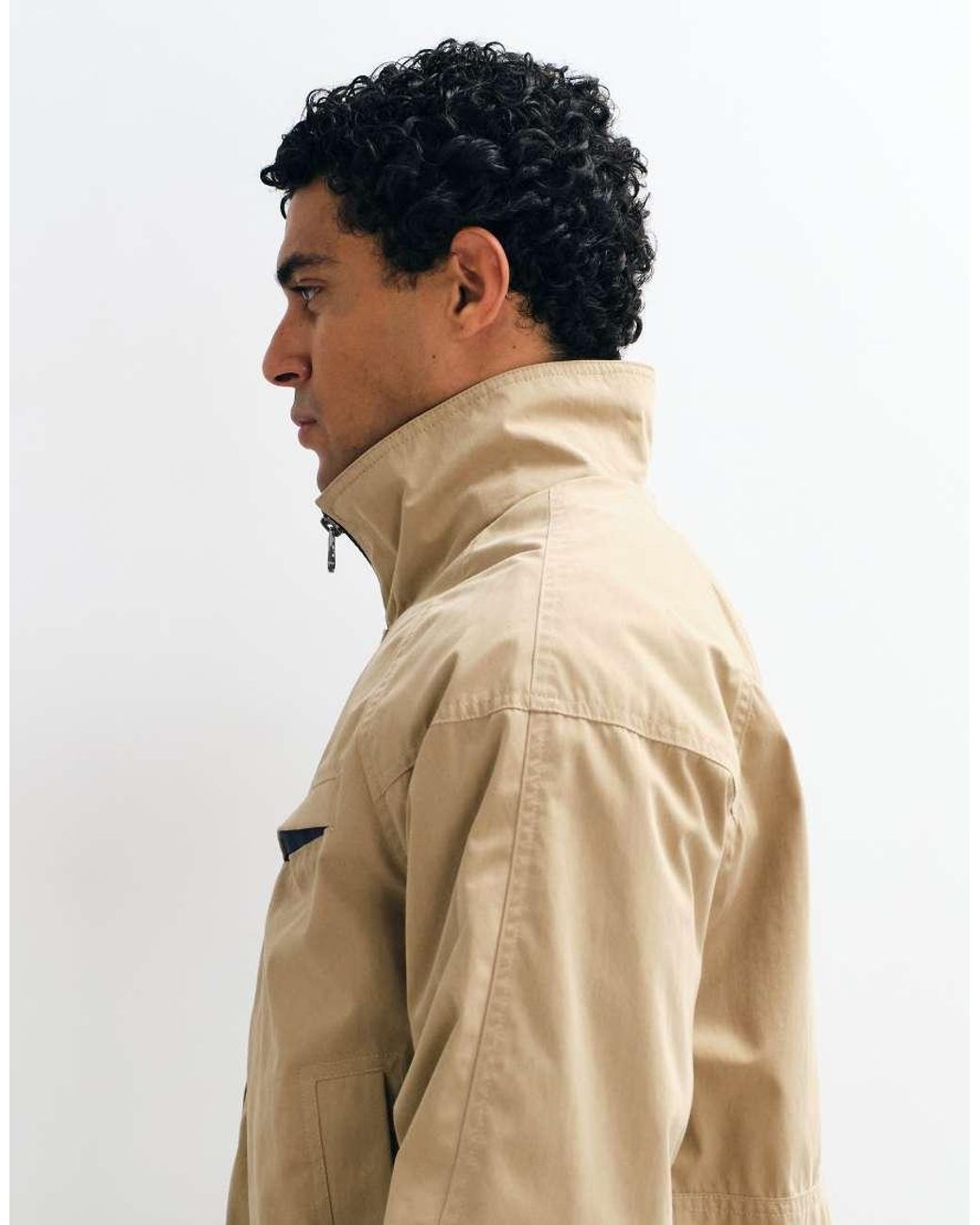 Abercrombie & Fitch Blue Zip Up Jacket With Collar for men