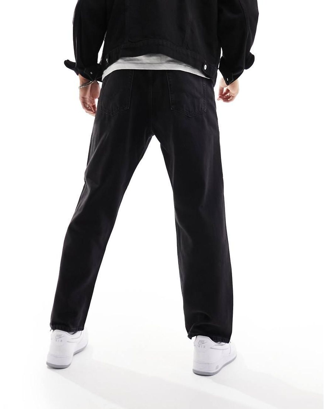 Jack & Jones Black Alex baggy Fit Rigid Jeans for men