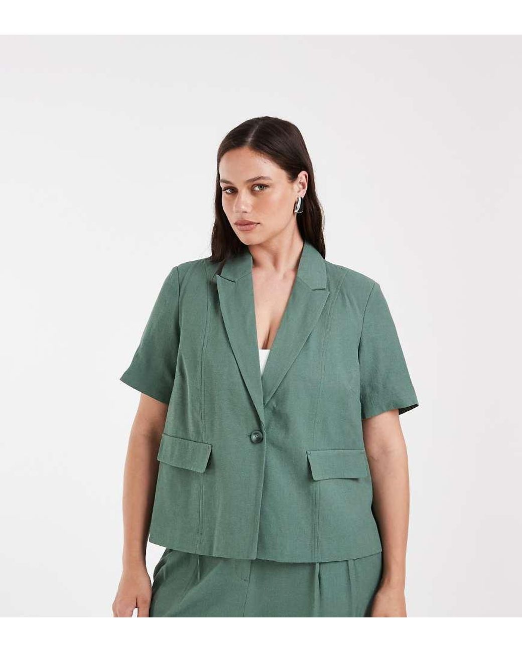 Vero Moda Green Short Sleeve Tailored Blazer Co-ord