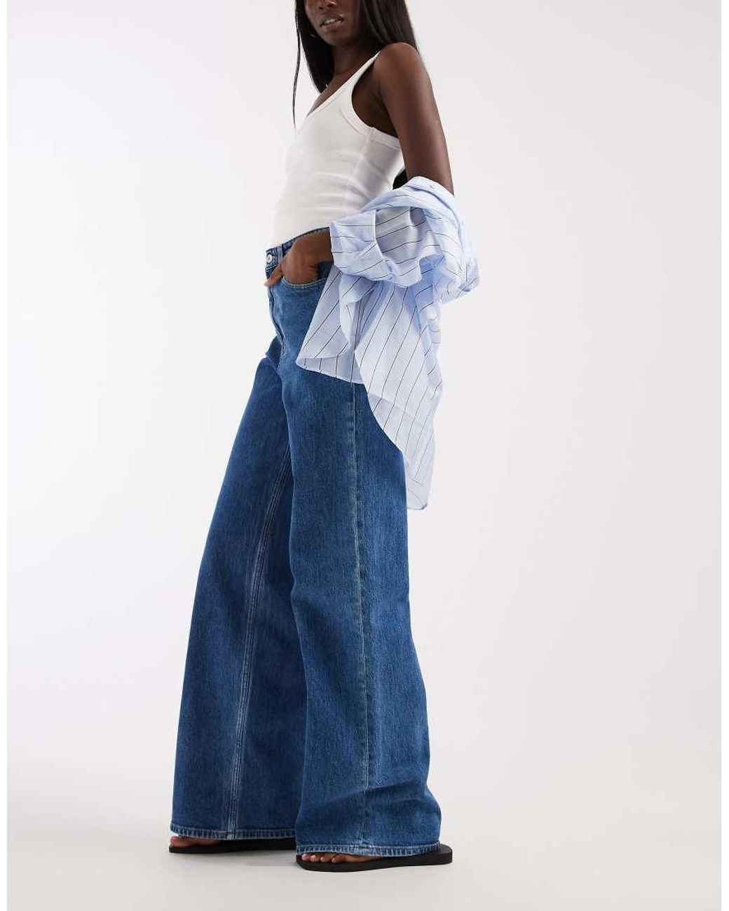 Tommy Hilfiger Blue Claire High Rise Wide Leg Jeans
