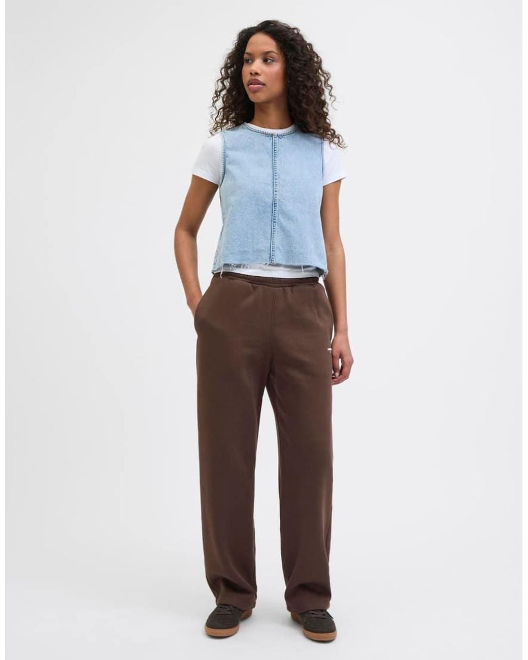 JJXX Brown Studio Fleece High Waist Loose Fit Sweatpants