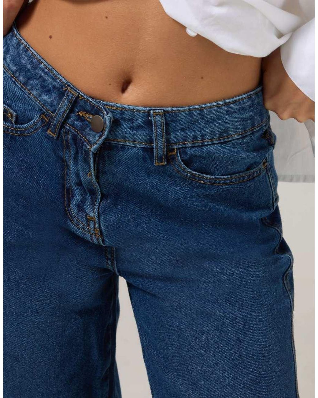 PixieGirl Blue Petite Barrel Leg Jeans