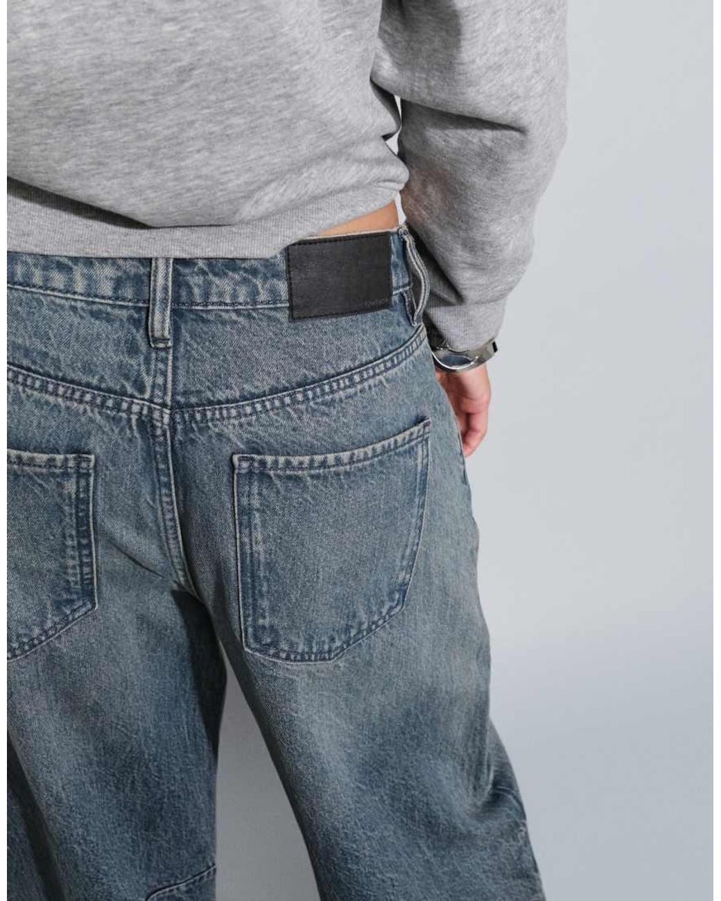 ASOS Blue Bow Barrel Leg Jean