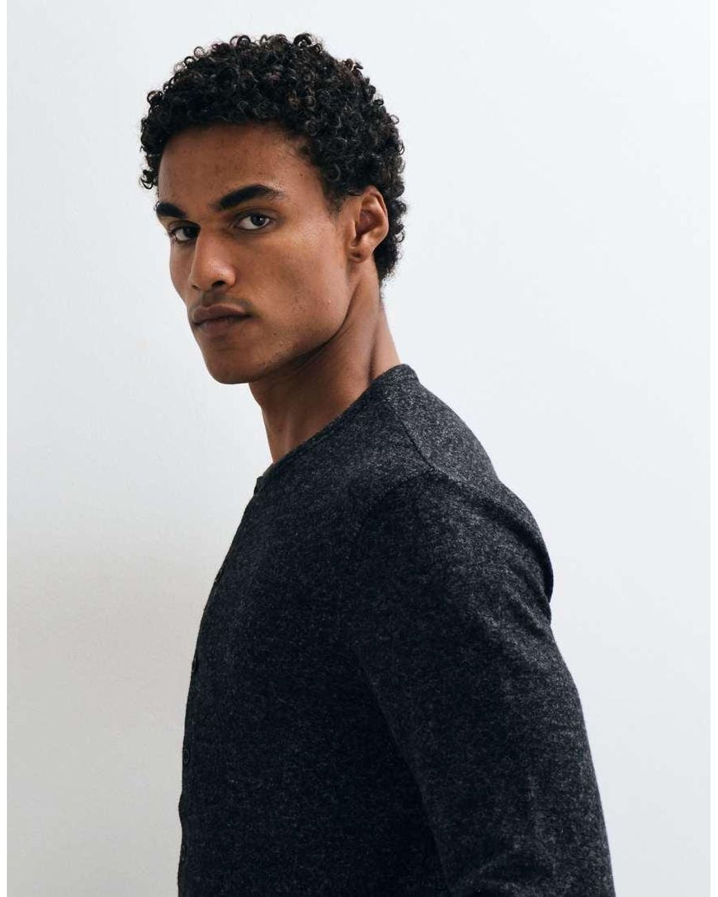 ASOS Blue Relaxed Long Sleeve Button Through T-shirt for men