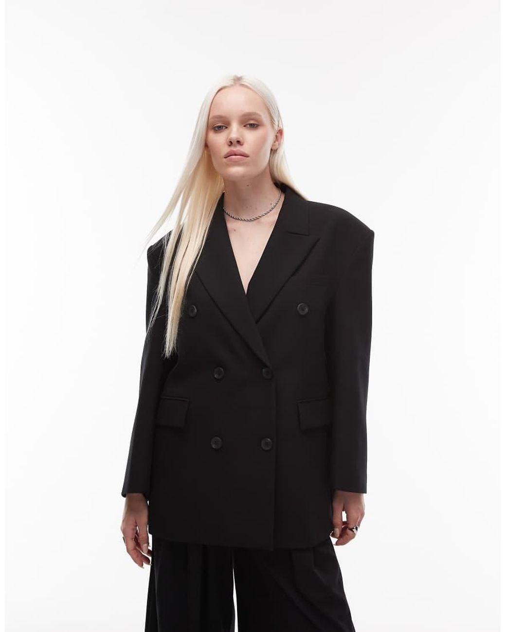 ASOS Black Double Breasted Oversized Blazer