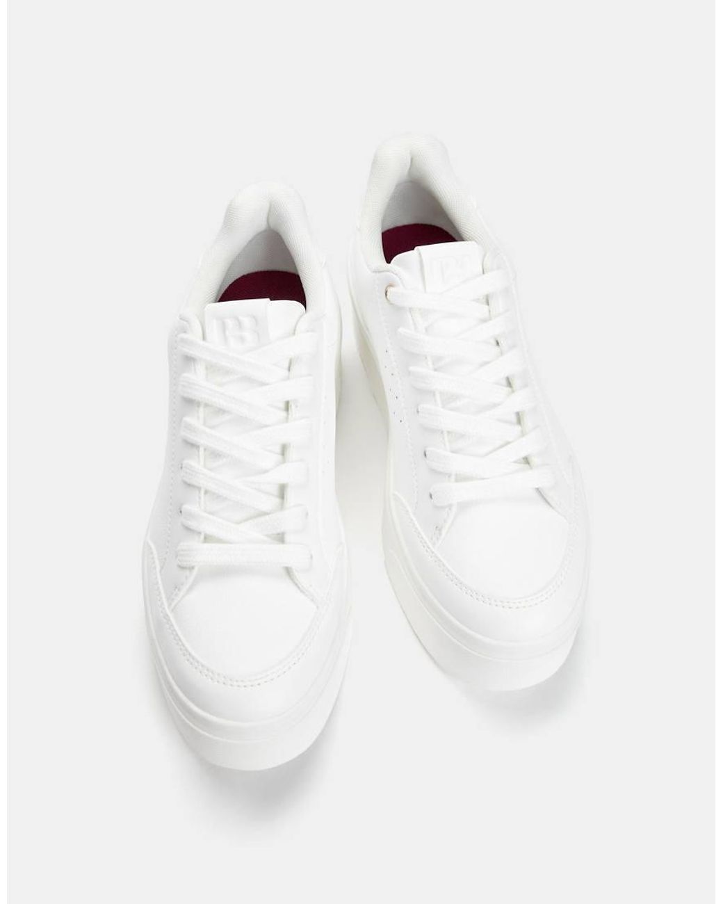 Pull&Bear White Platform Sneakers