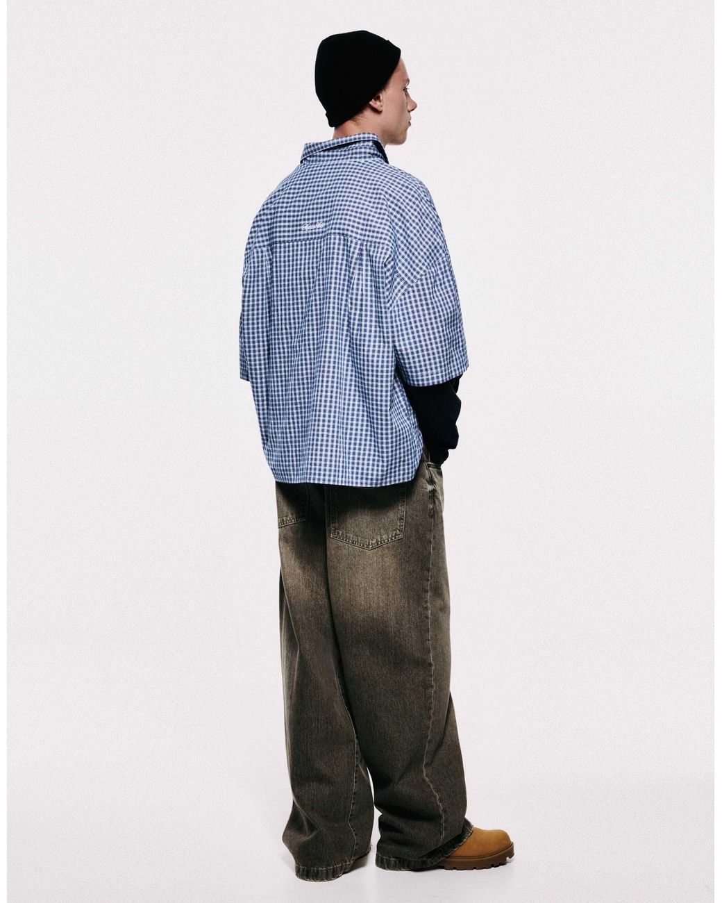 Jean wide leg Pull&Bear pour homme en coloris Blue