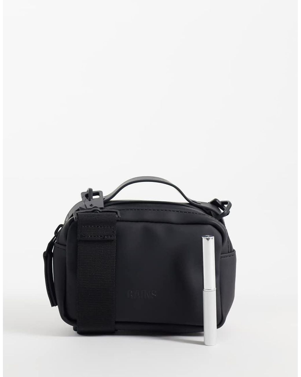 Rains Black 14120 Waterproof Micro Cross Body Box Bag With Strap