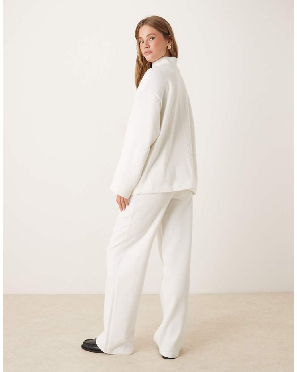 ASOS Natural Supersoft Co-ord Wide Leg jogger