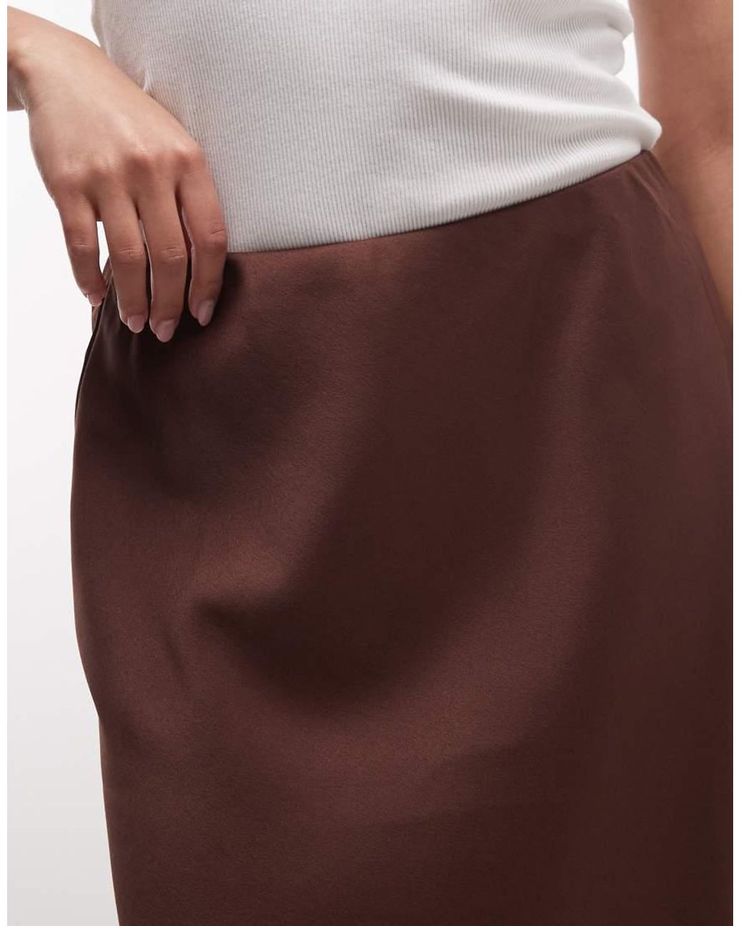 ASOS Purple Asos Design Petite Satin Bias Midi Skirt