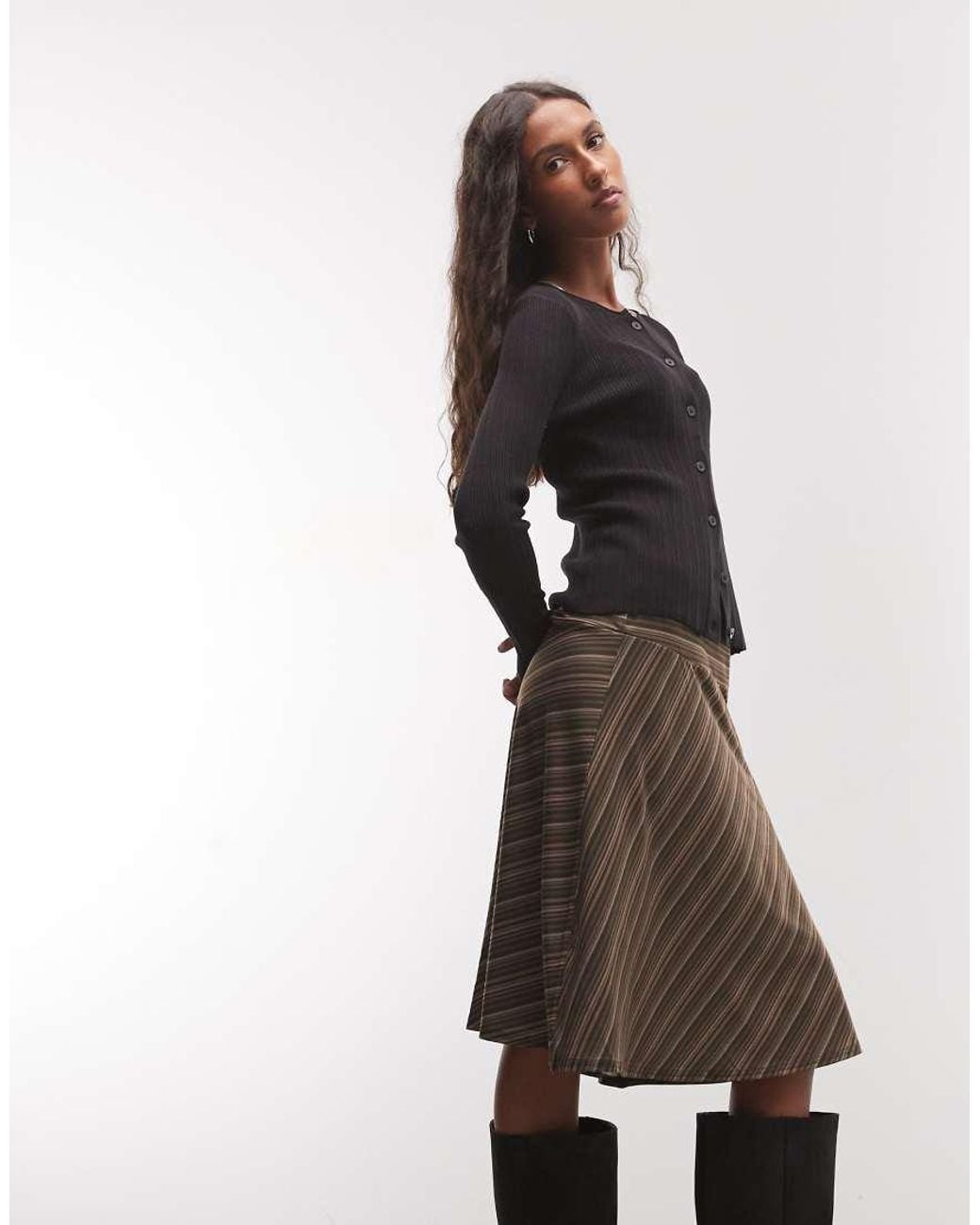 Reclaimed Vintage Pink Jersey Awkard Length Skirt