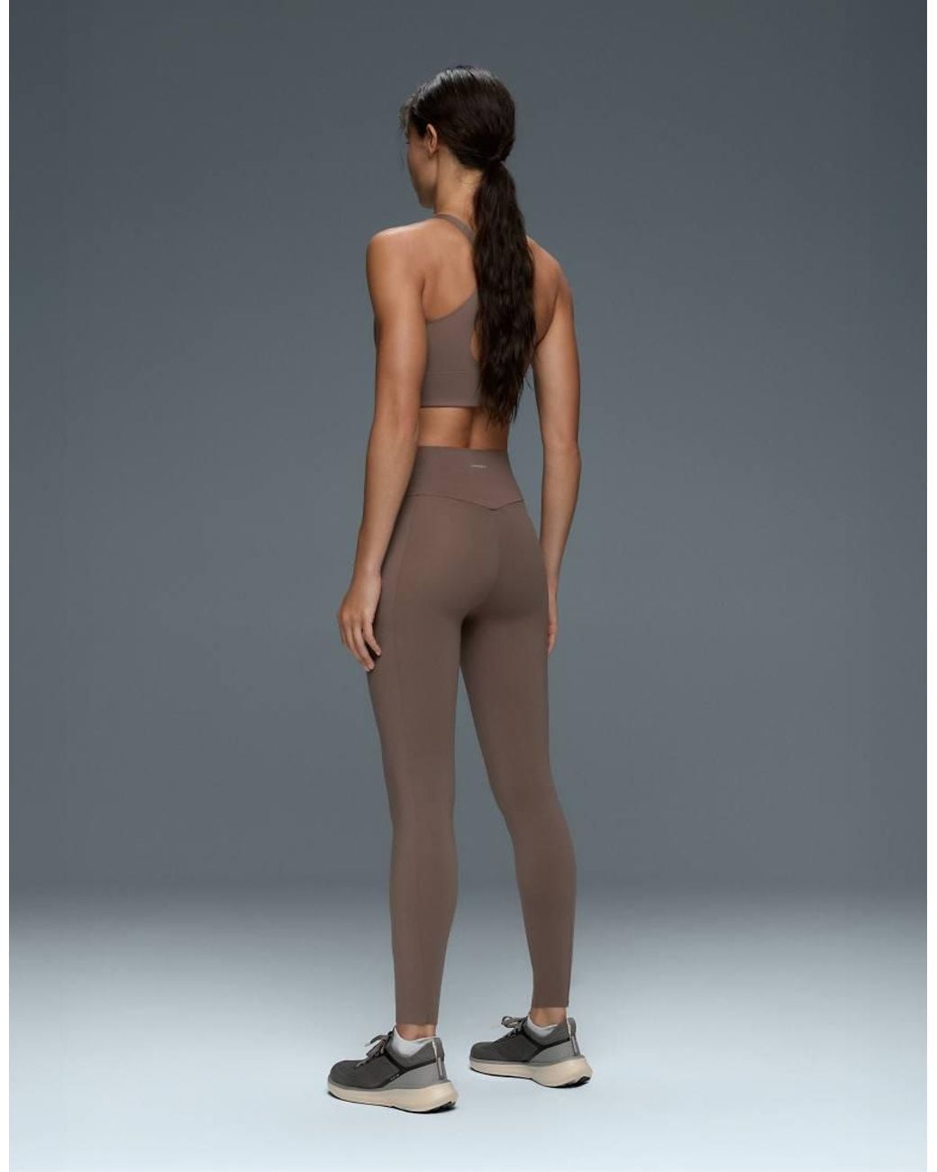 Oysho Brown High-rise Compressive Ankle-length leggings With Pocket