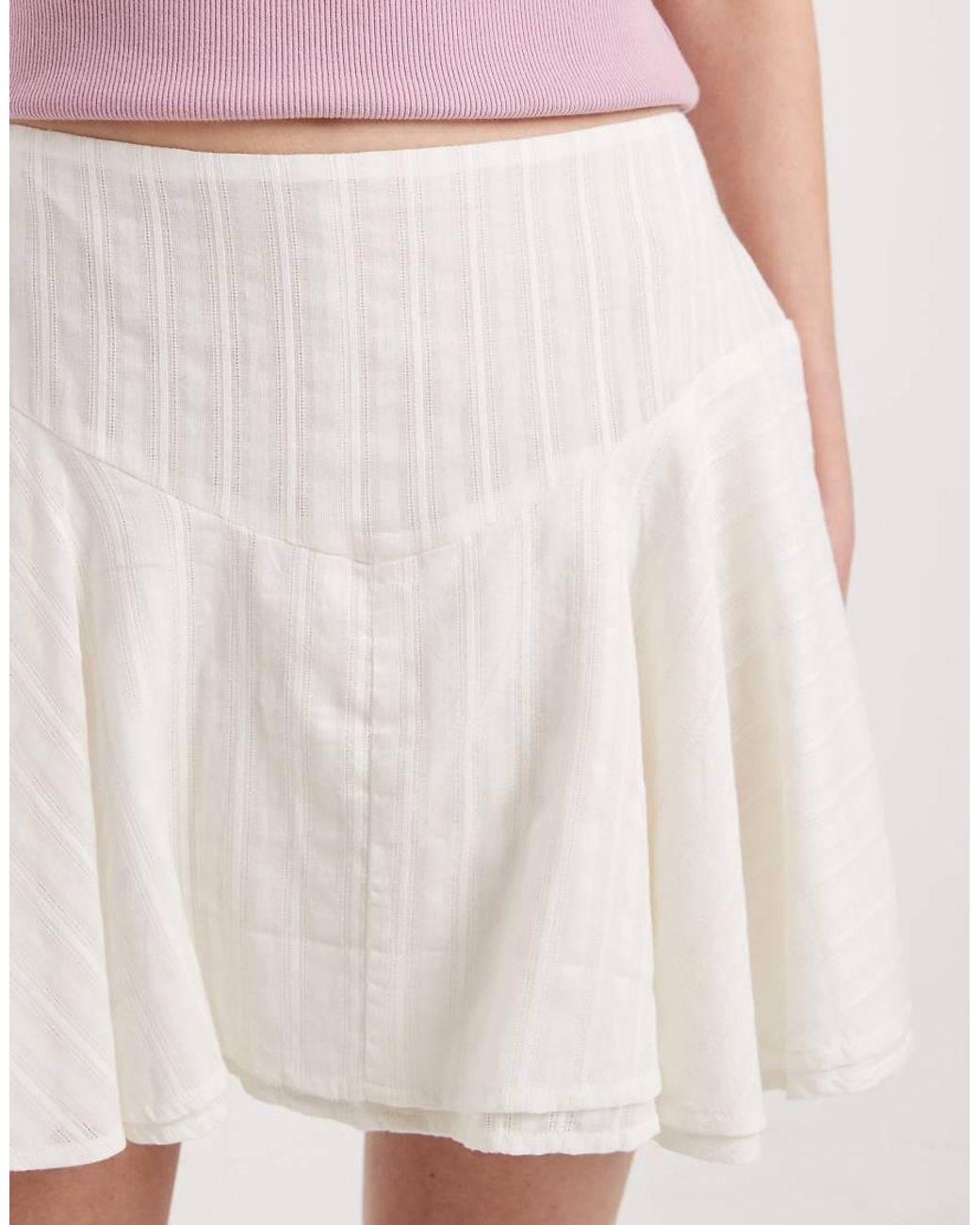 ASOS Pink Textured Drop Waist Mini Skirt