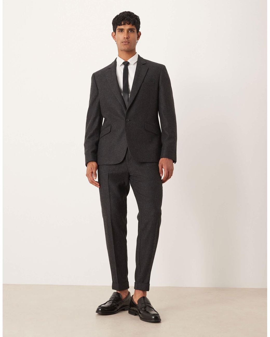 ASOS Gray Wool Blend Slim Suit Jacket for men