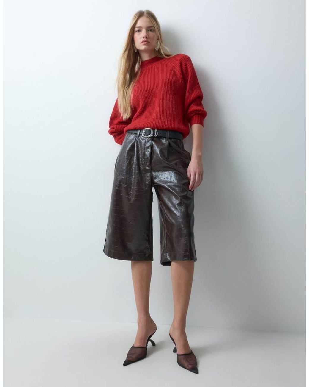 Threadbare Red Raglan Knitted Jumper