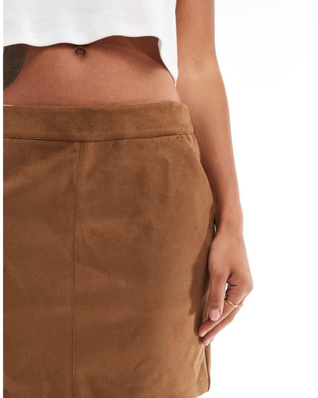 Vero Moda Brown Faux Suede Mini Skirt