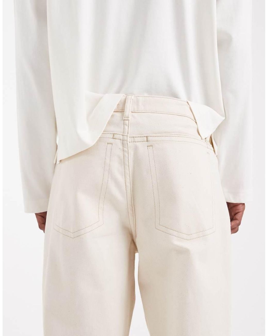 ASOS Natural Circular Design Collection Co-ord Relaxed Tapered Jeans for men