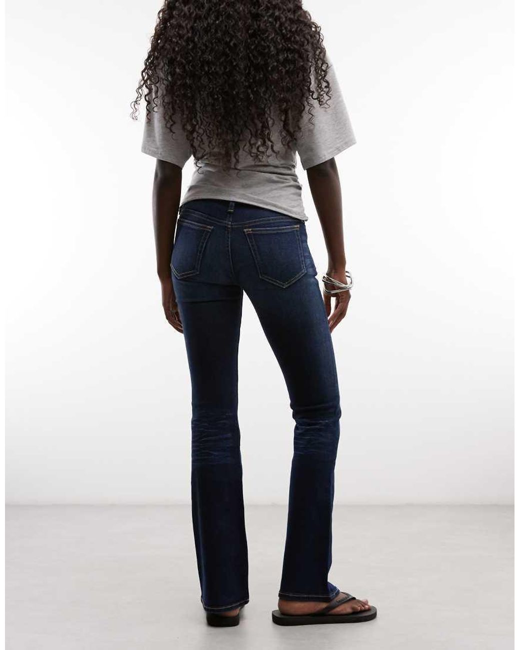 Weekday Blue Luna Low Waist Skinny Flare Jeans