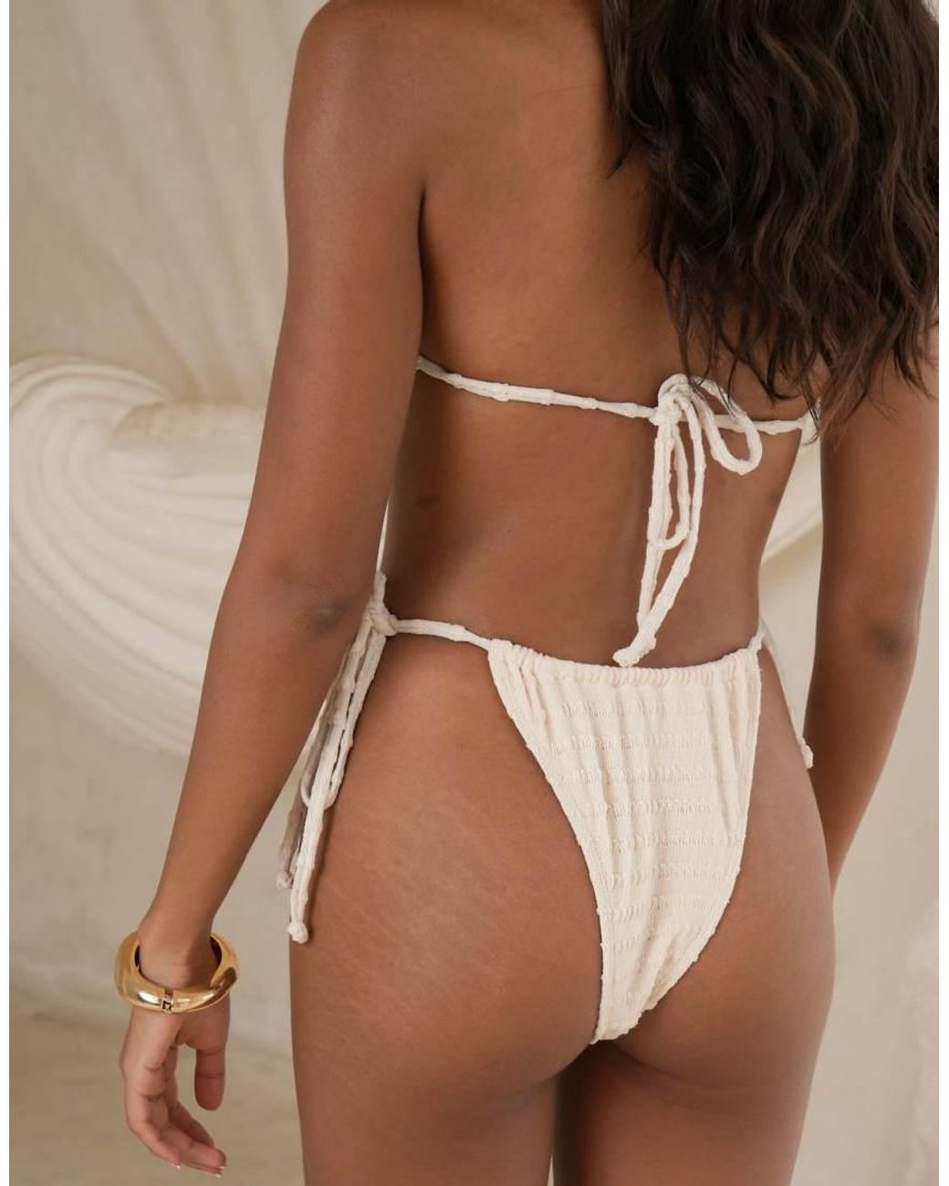 Moda Minx Brown X Alejandra Vidal All Over Shell Tieside Bikini Bottoms
