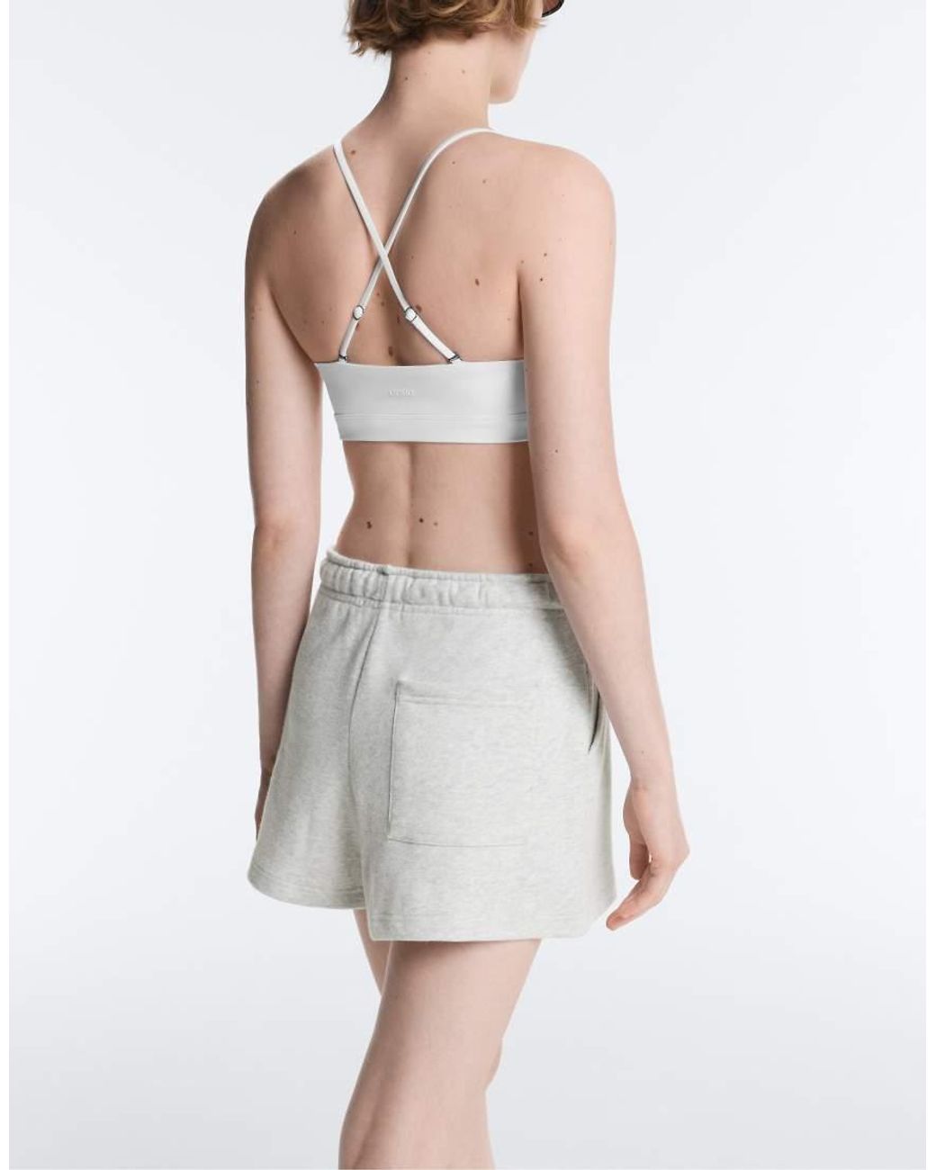 Oysho Gray Cotton Blend Fleece Shorts