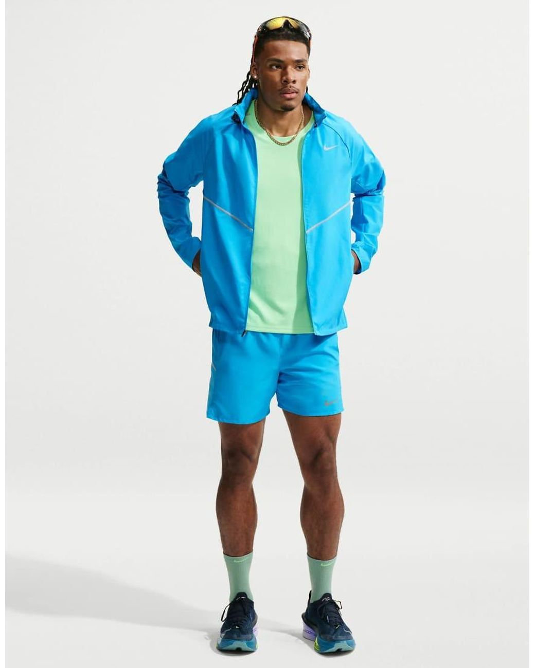 Nike Blue Repel Uv Protection Running Jacket for men