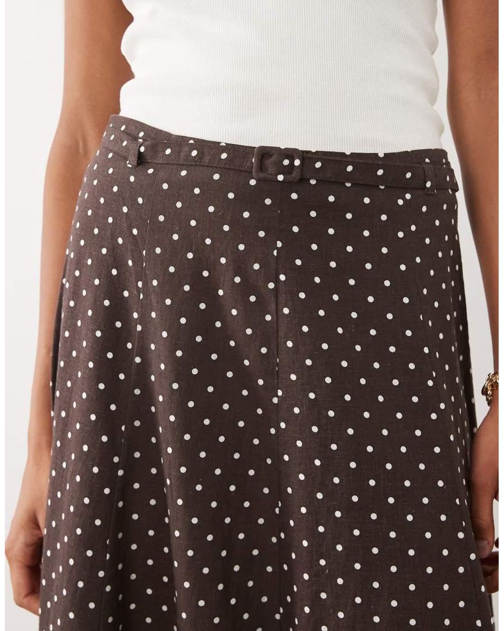 Mango Natural Romeo Linen Mix Maxi Skirt