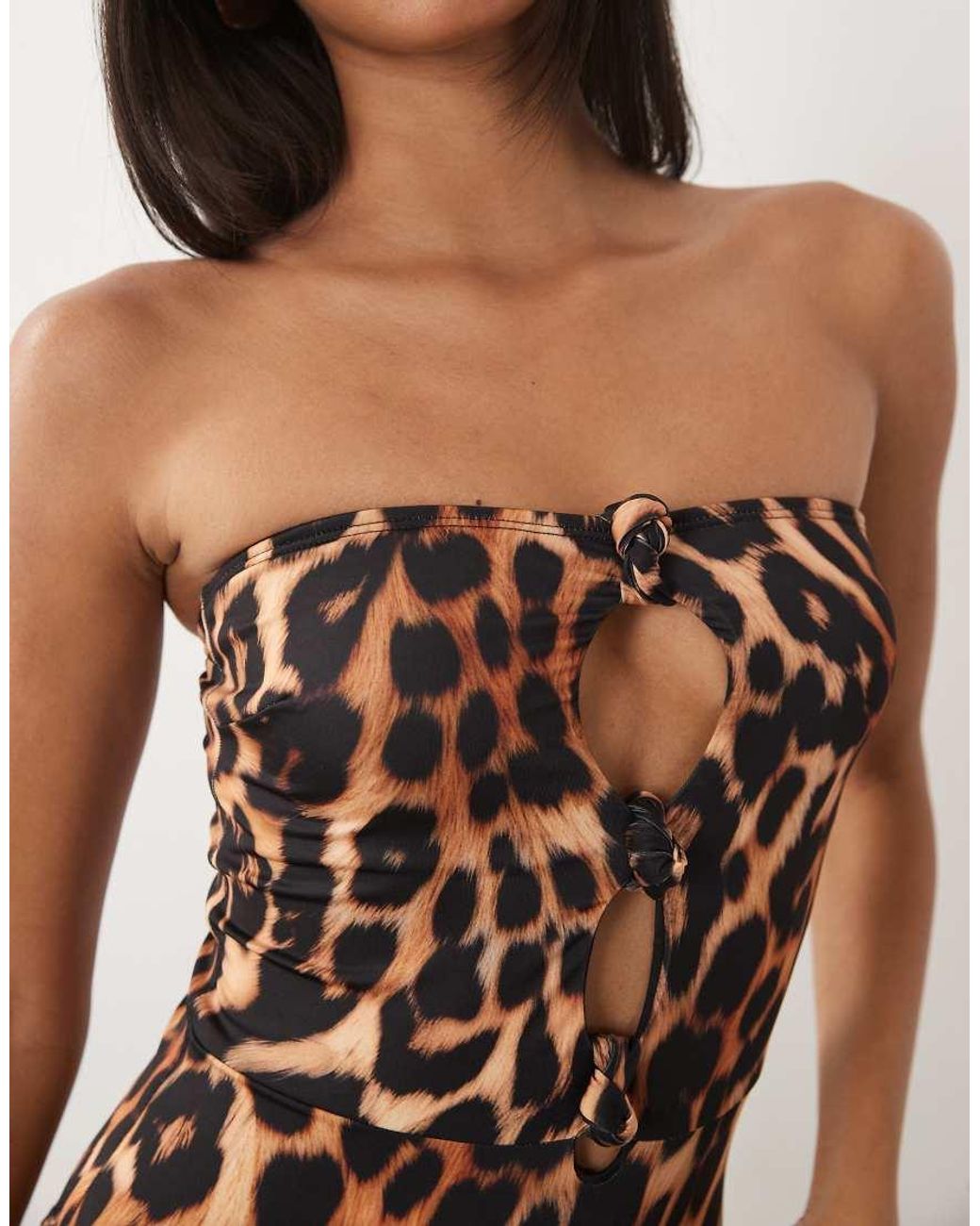 ASOS Multicolor Martina Animal Print Swimsuit