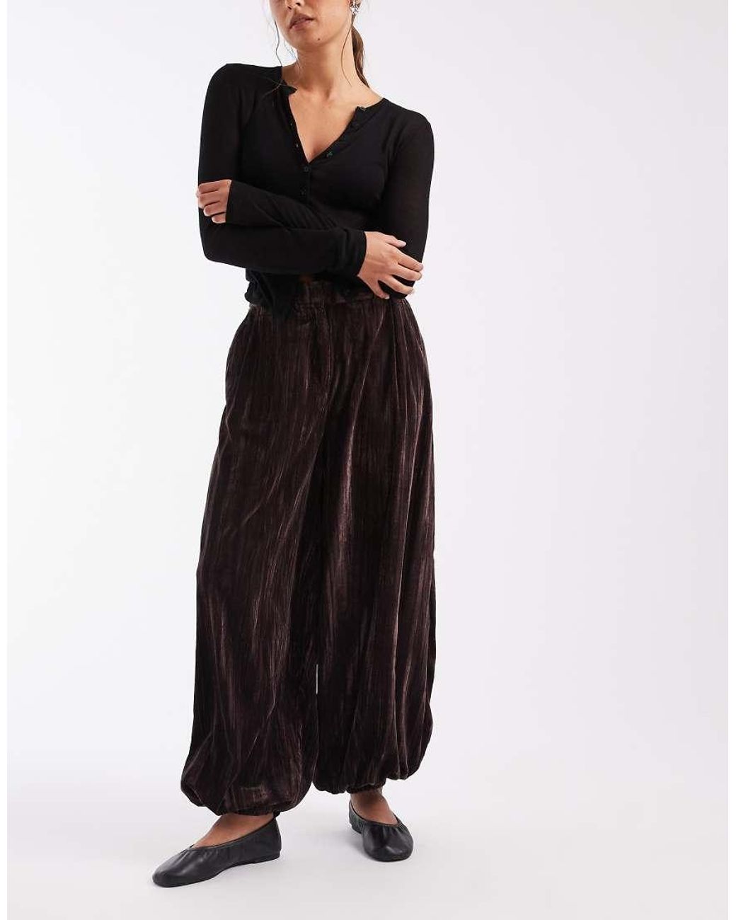 ASOS Black Tailored Crinkle Velvet jogger