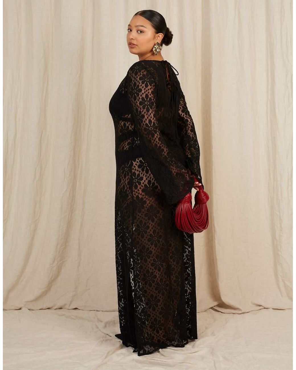 Going Somewhere Black Crochet Maxi Dress