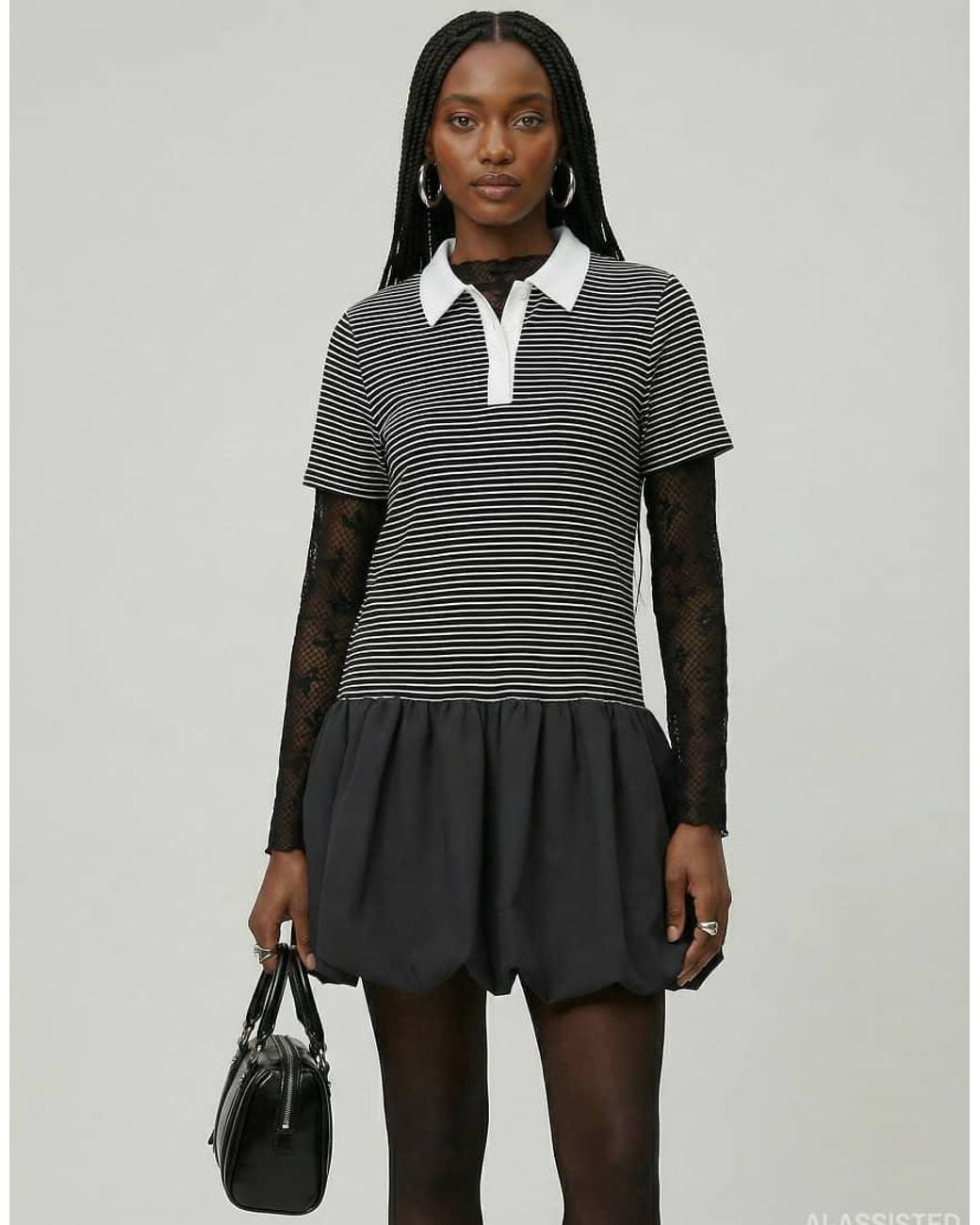 HYPEDROP Gray Short Sleeved Dress