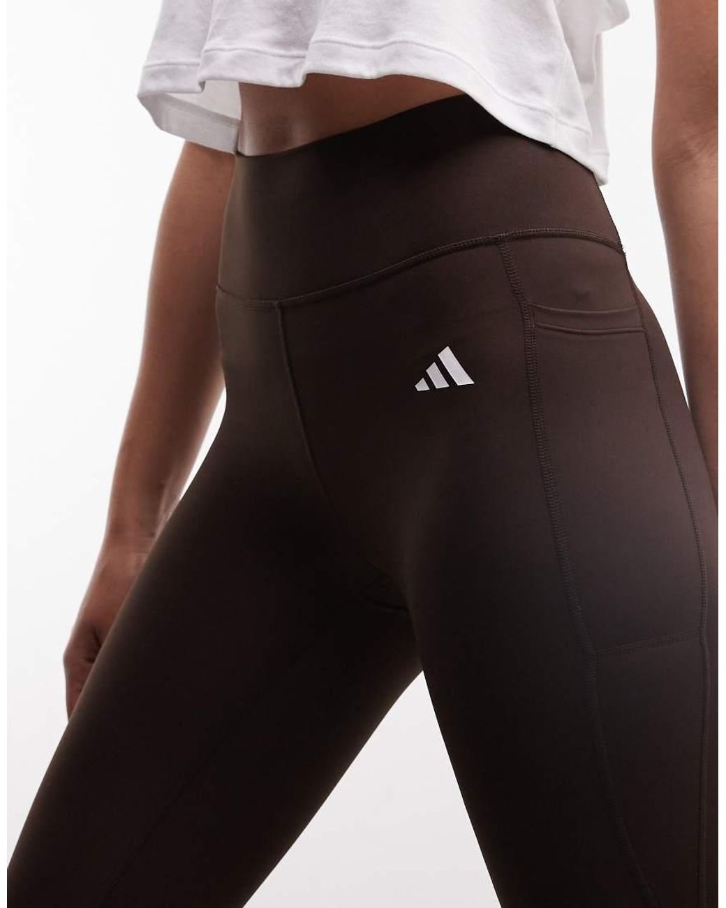 Adidas Originals White Adidas Training Optime Essentials Full Length Leggings