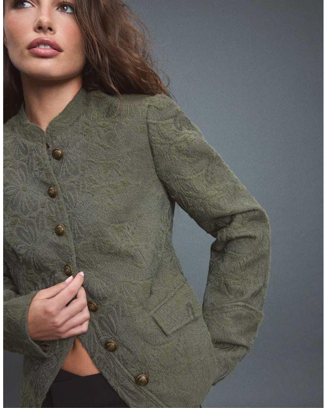 Stradivarius Gray Jacquard Blazer