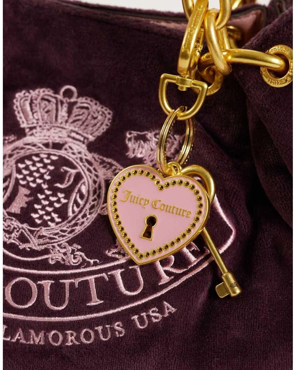 Juicy Couture Purple Logo Medium Double Handle Shoulder Bag