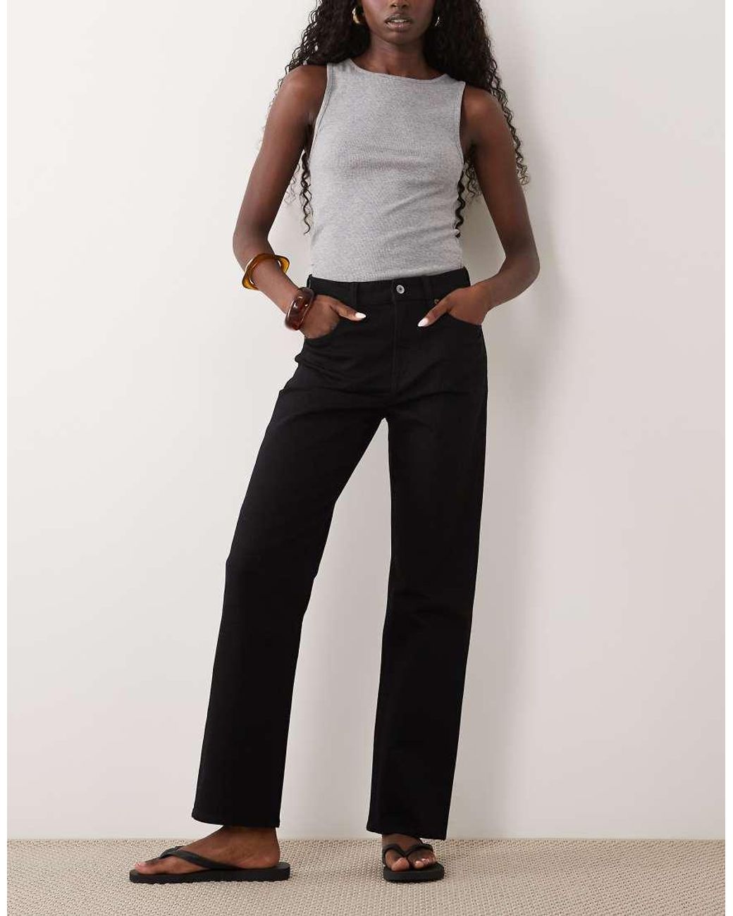 Abercrombie & Fitch Black High Rise Straight Leg Jeans