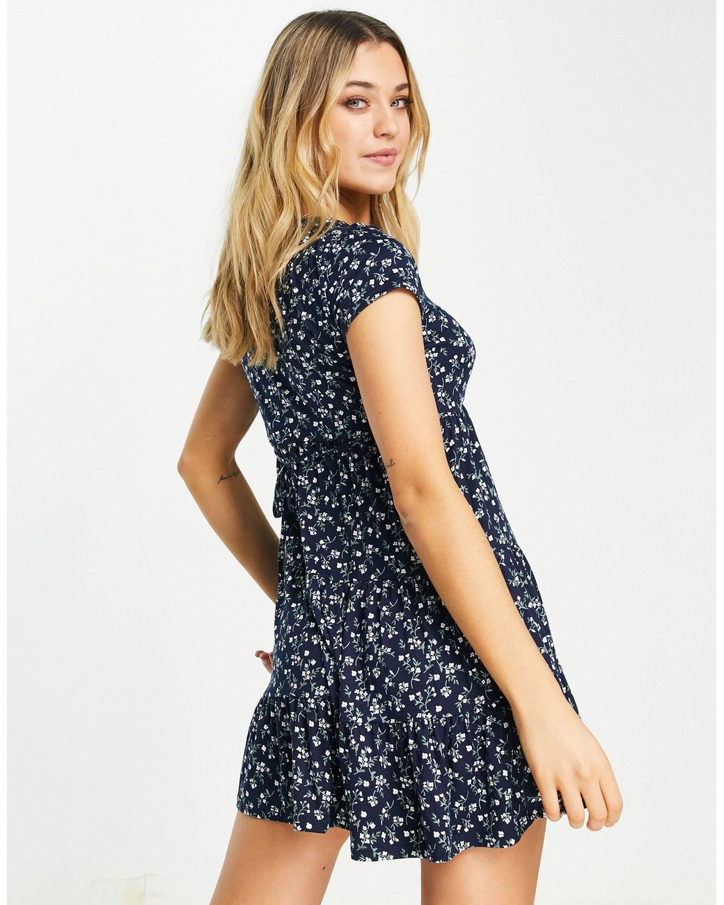 Hollister blue floral clearance dress