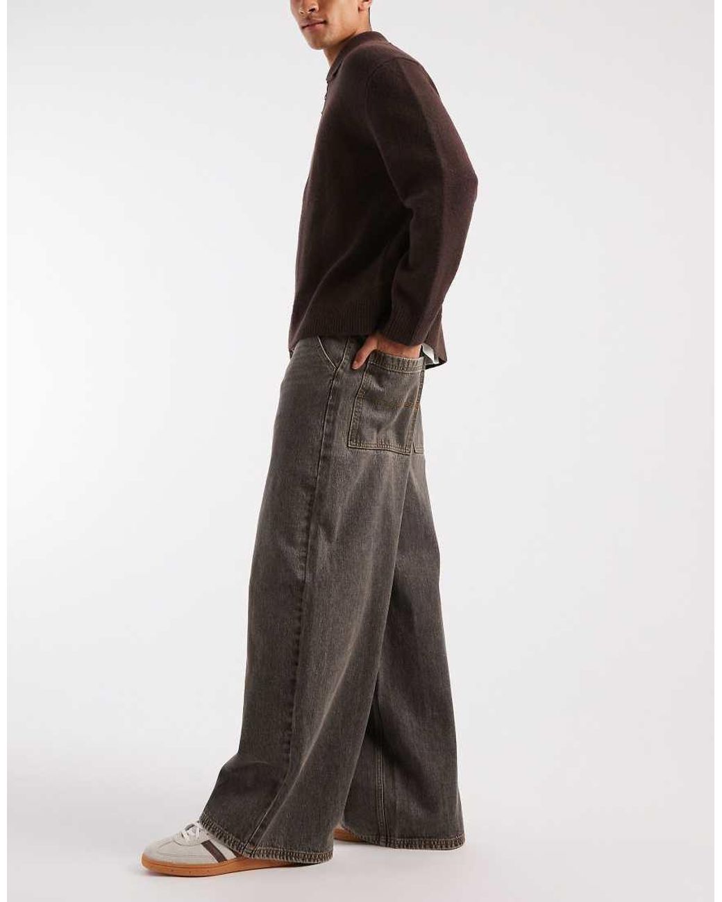 Collusion Gray X003 Wide Leg Jeans for men