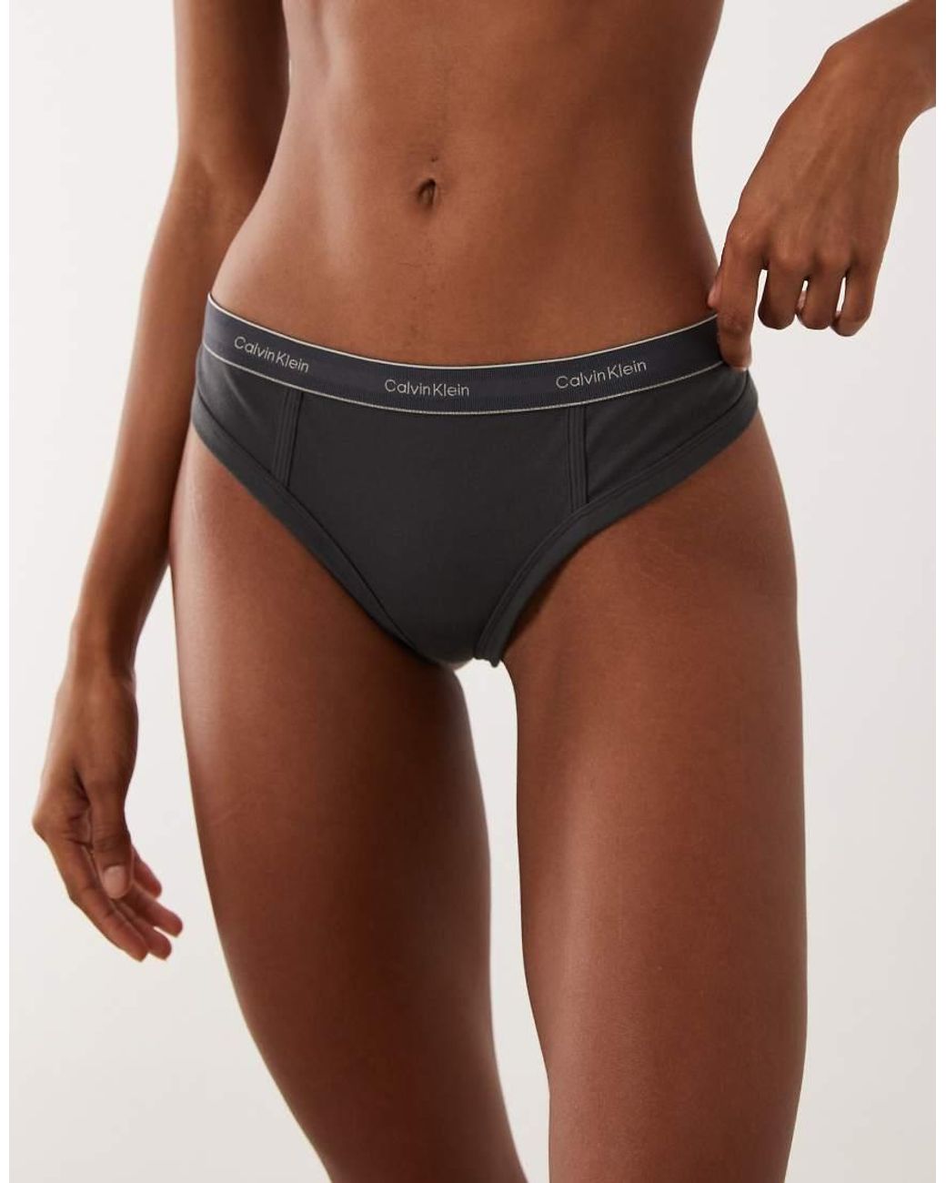 Calvin Klein Brown Heritage Cotton Thong