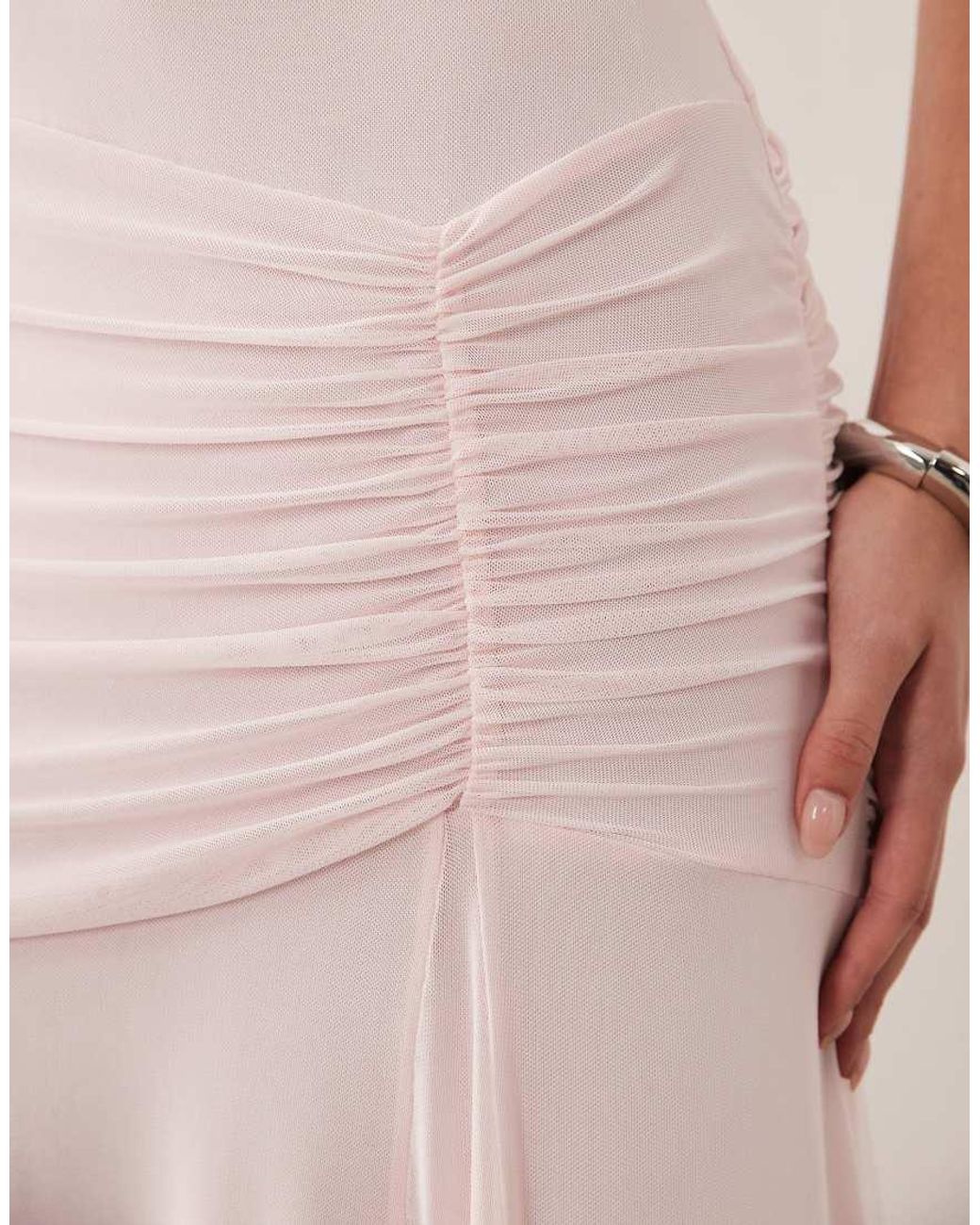 ASOS Pink Scoop Neck Asymetric Hem Maxi Dress